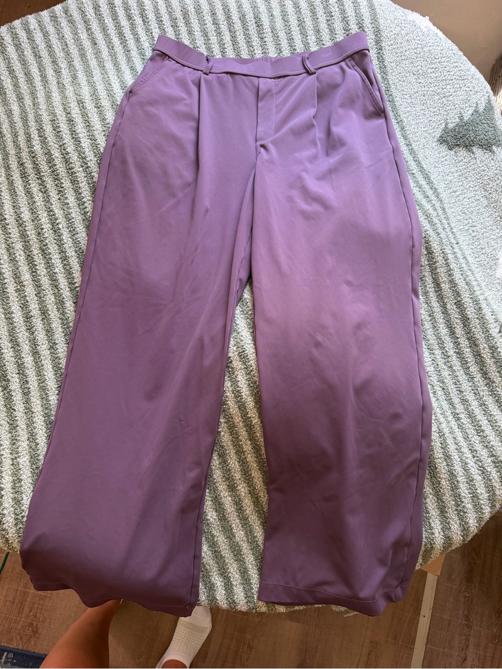 Straight Leg Purple Trousers